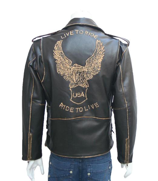 Vintage USA Live to Ride Eagle Leather Jacket,Biker Jackets,Leather ...